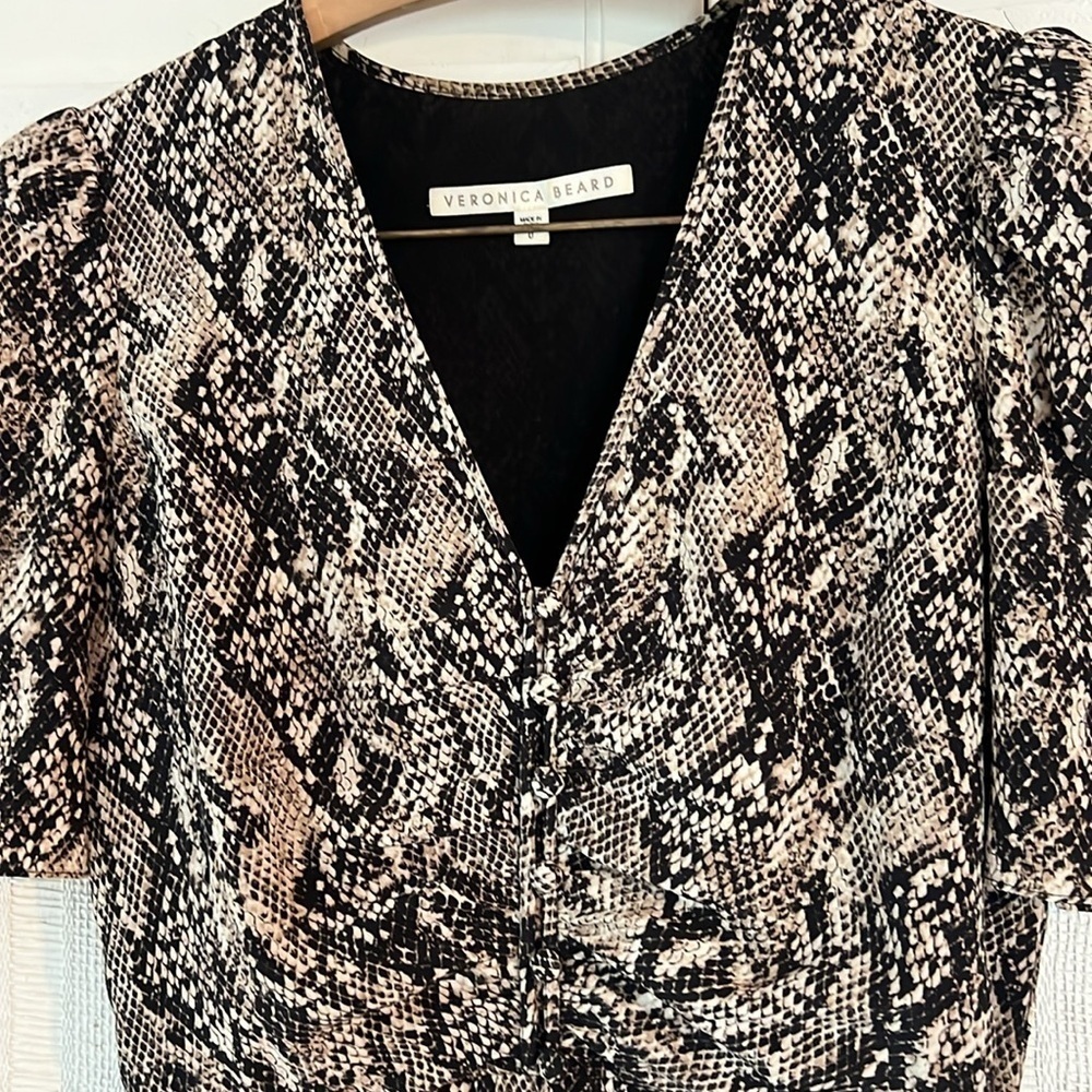 Veronica Beard Silk Reid Dress Python Size 0 - Picture 5 of 8